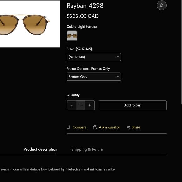 Ray-Ban Sunglasses 4297 Color light Havana - Picture 6 of 6